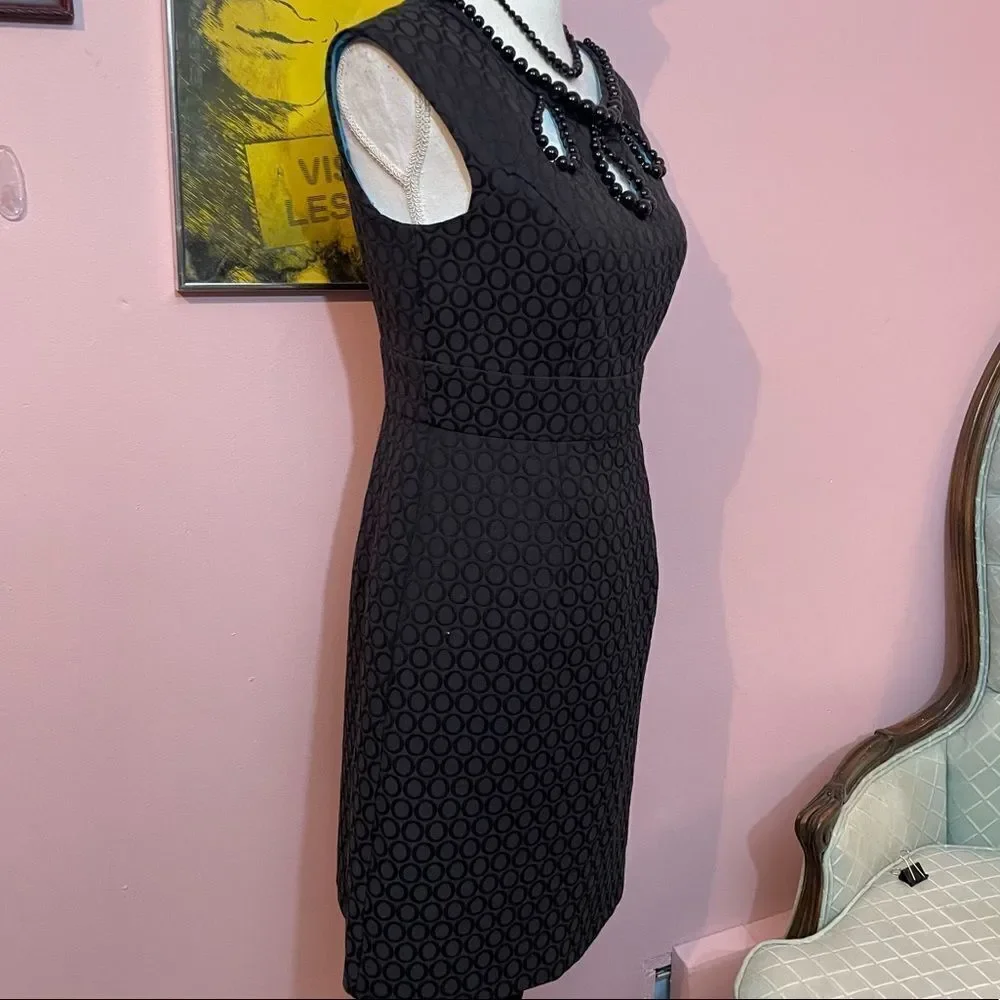 Donna Ricco Black Bead Embellished Three Keyhole Neckline Sheath Dress - Picture 5 of 12